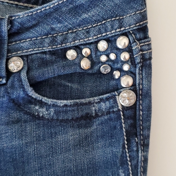 Miss Me Distressed Straight Jeans Flap Pocket 28 - Picture 3 of 8